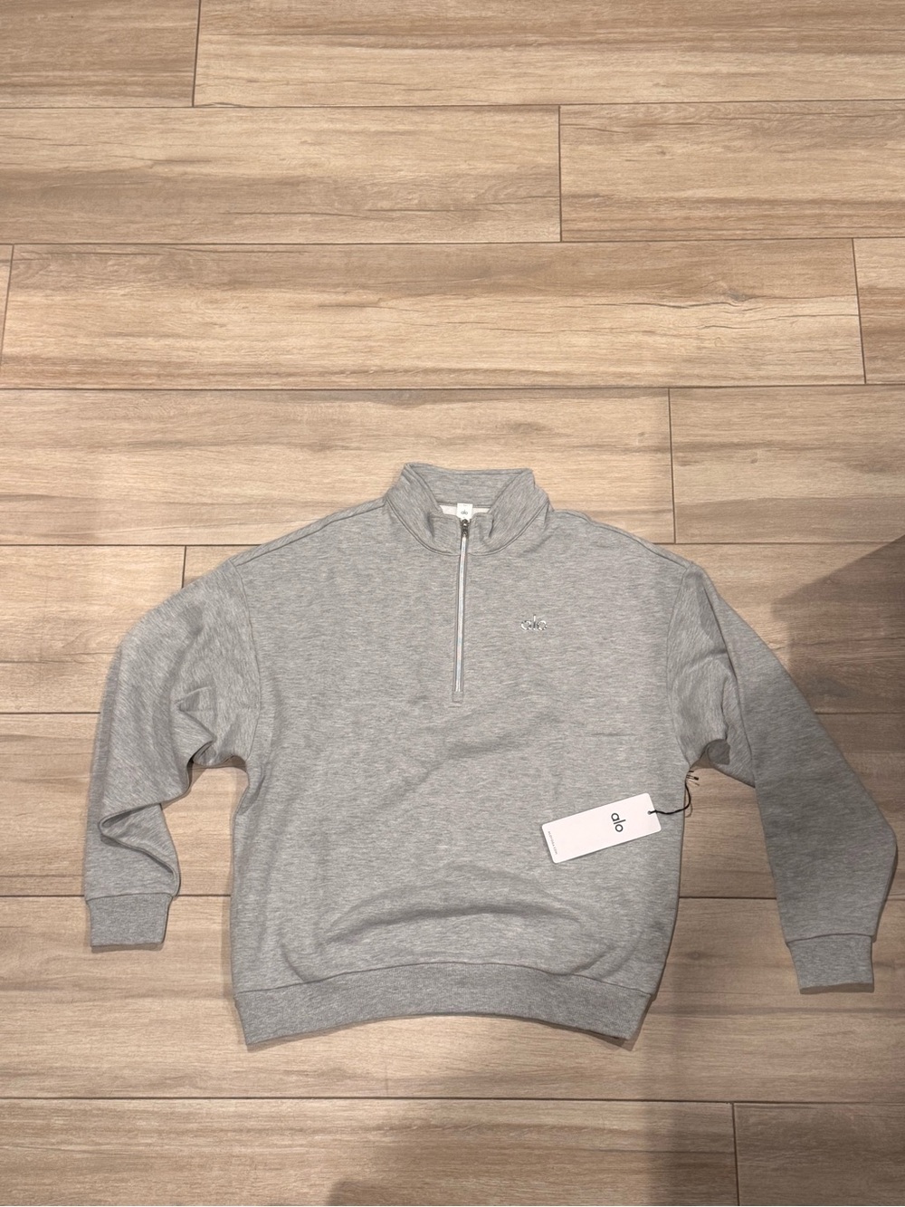 ALO Yoga Men's Light Grey Half-Zip Pullover